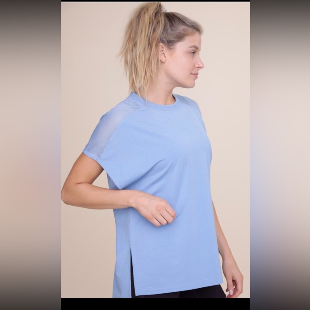 Mono B blue athletic top with mesh upper back - Picture 5 of 6
